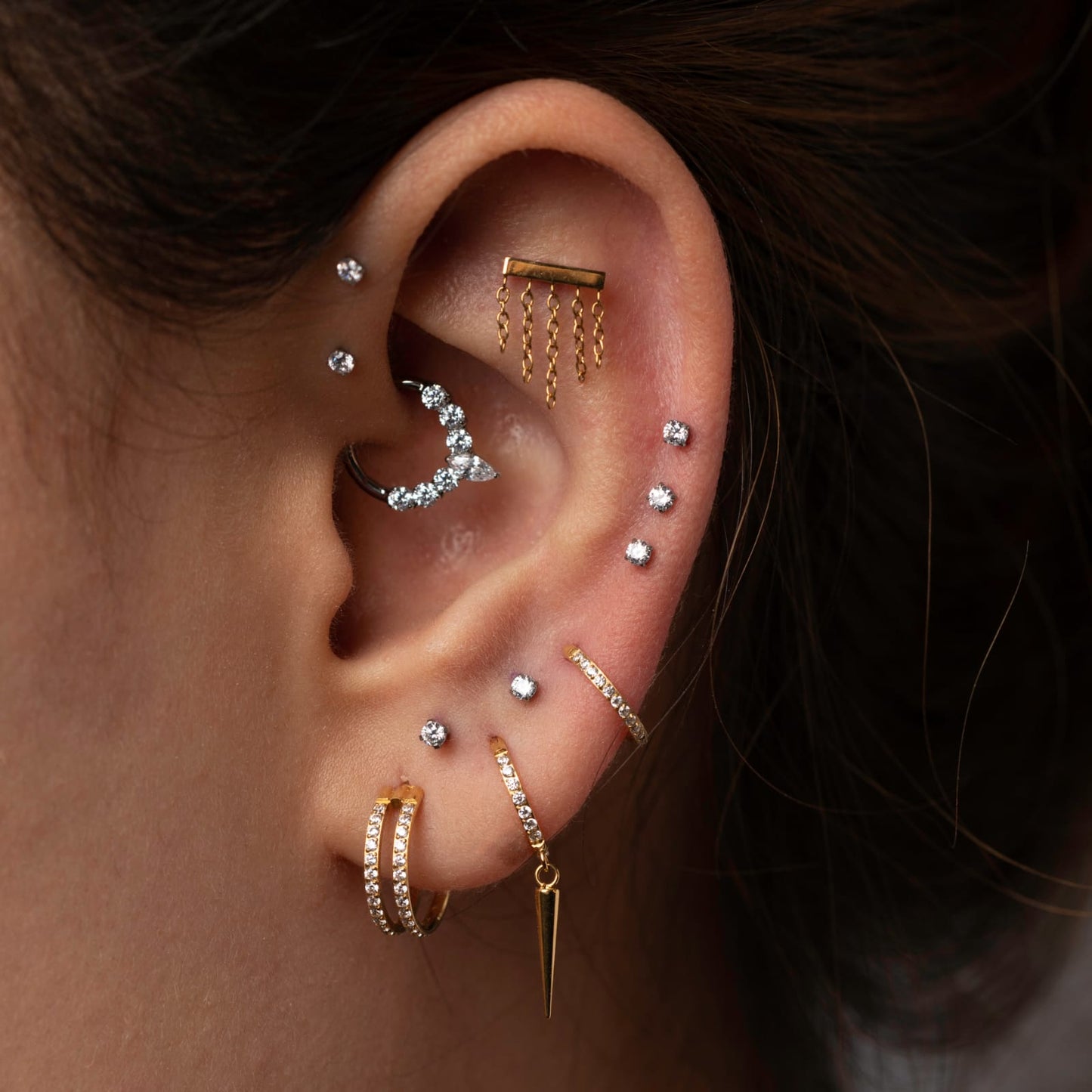 Piercing Argola PVD Gold Cath- Titânio