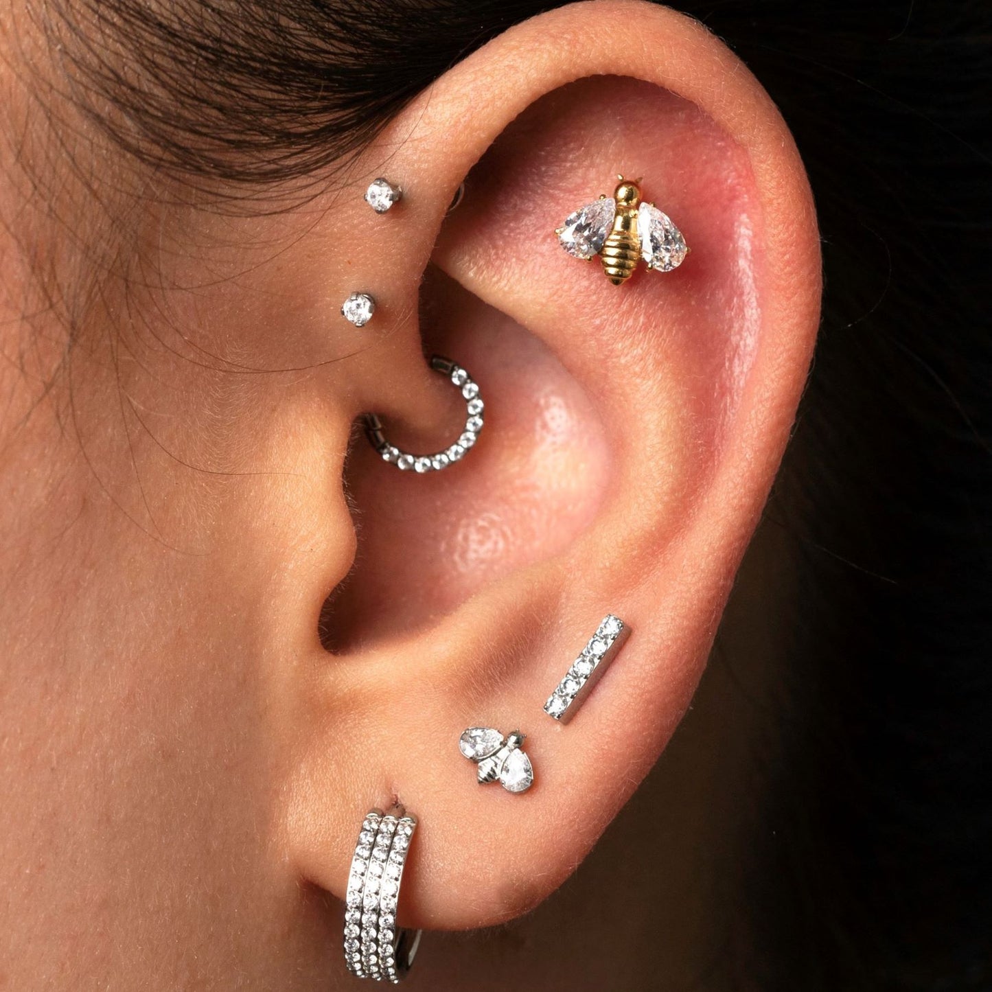 Piercing Single PVD Dourado - Titânio