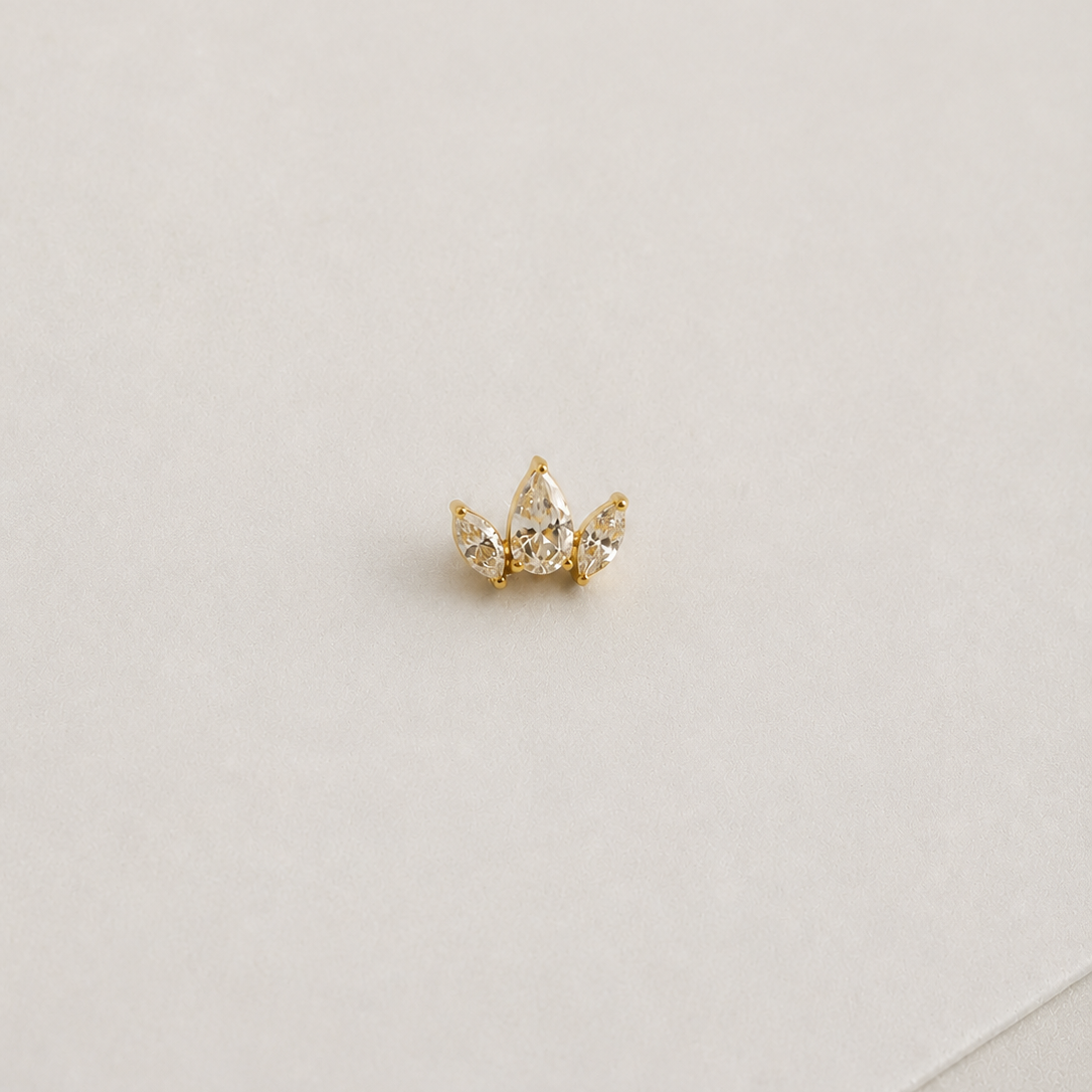 Piercing Elowa PVD Dourado - Titânio