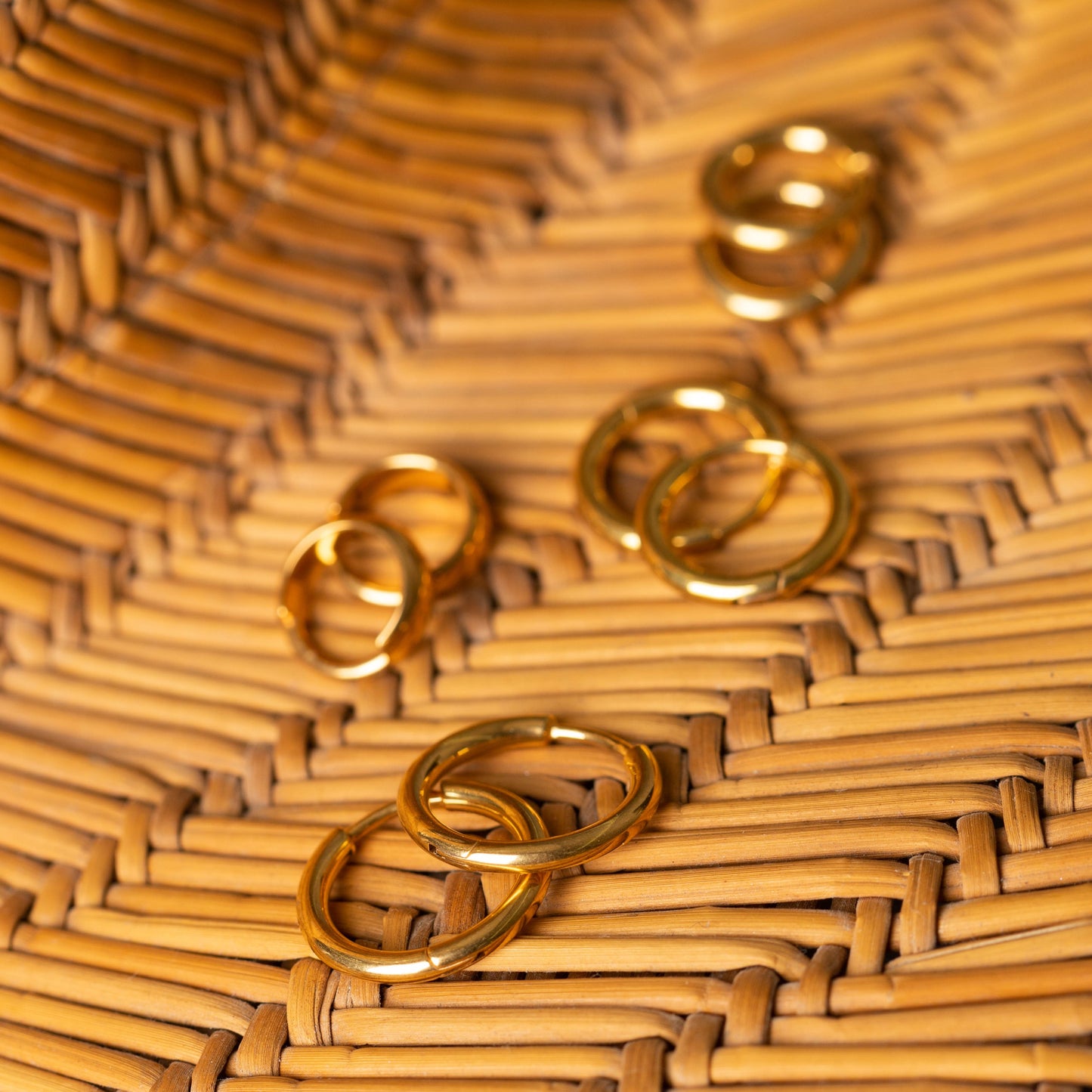 Brinco Argola Lisa Dourada PVD - Titânio