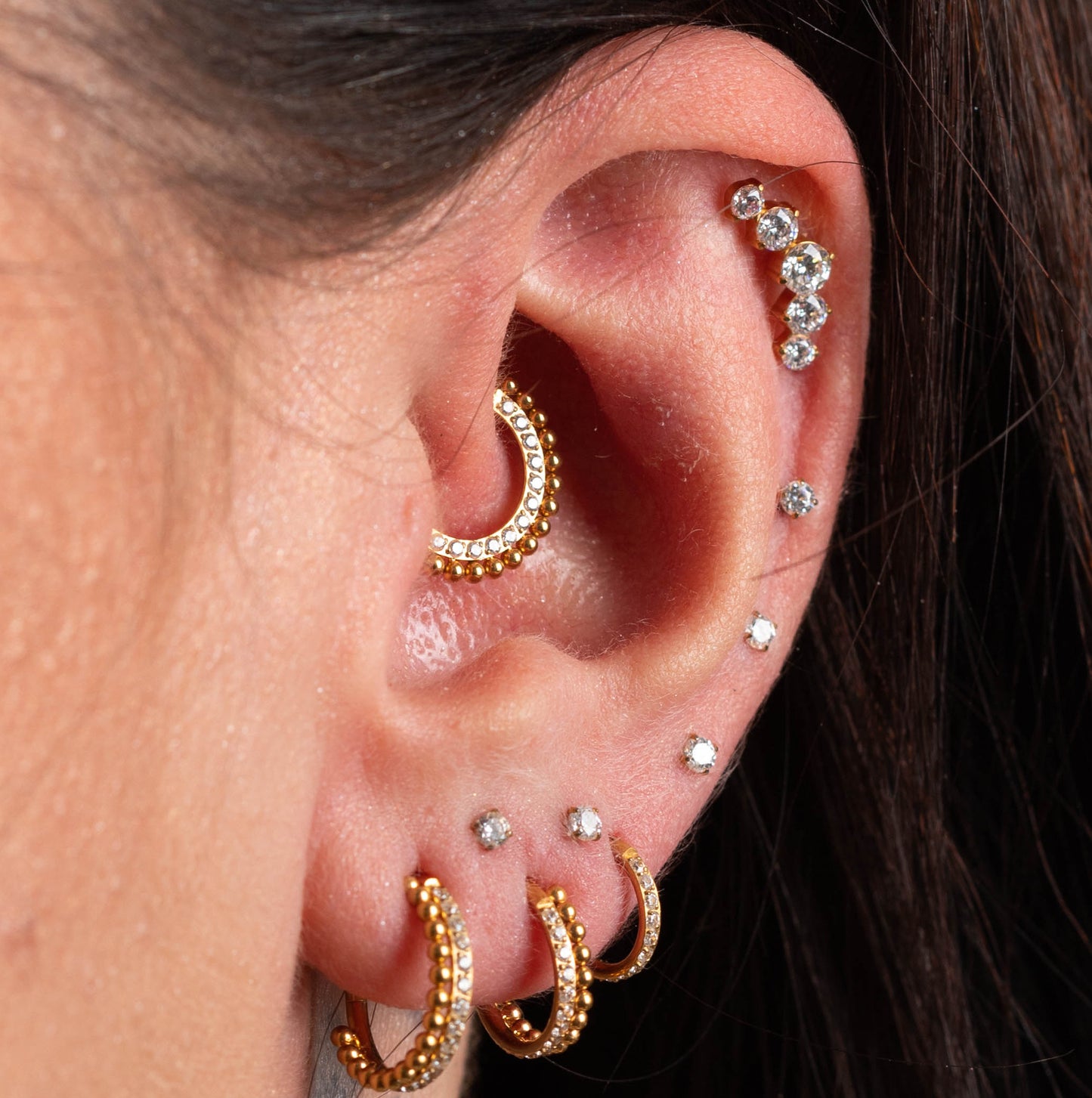 Piercing Crown PVD Dourado - Titânio