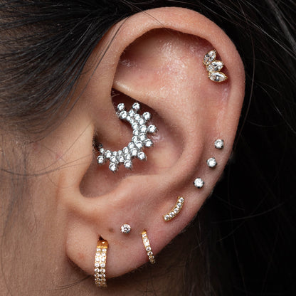 Piercing Mini Curves Dourado PVD - Titânio