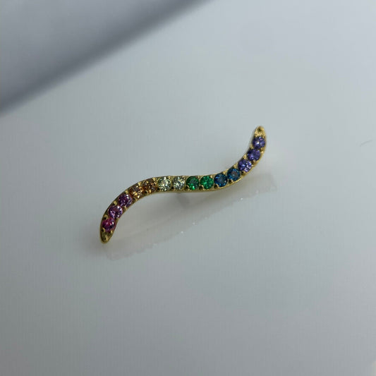 Piercing PVD Gold Wave Colors- Titânio