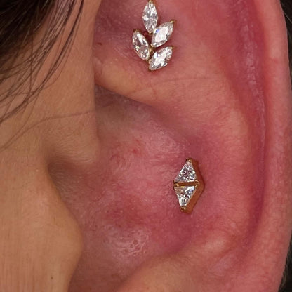 Piercing Branch PVD Dourado - Titânio