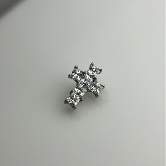 Piercing Cruz Branca- Titânio