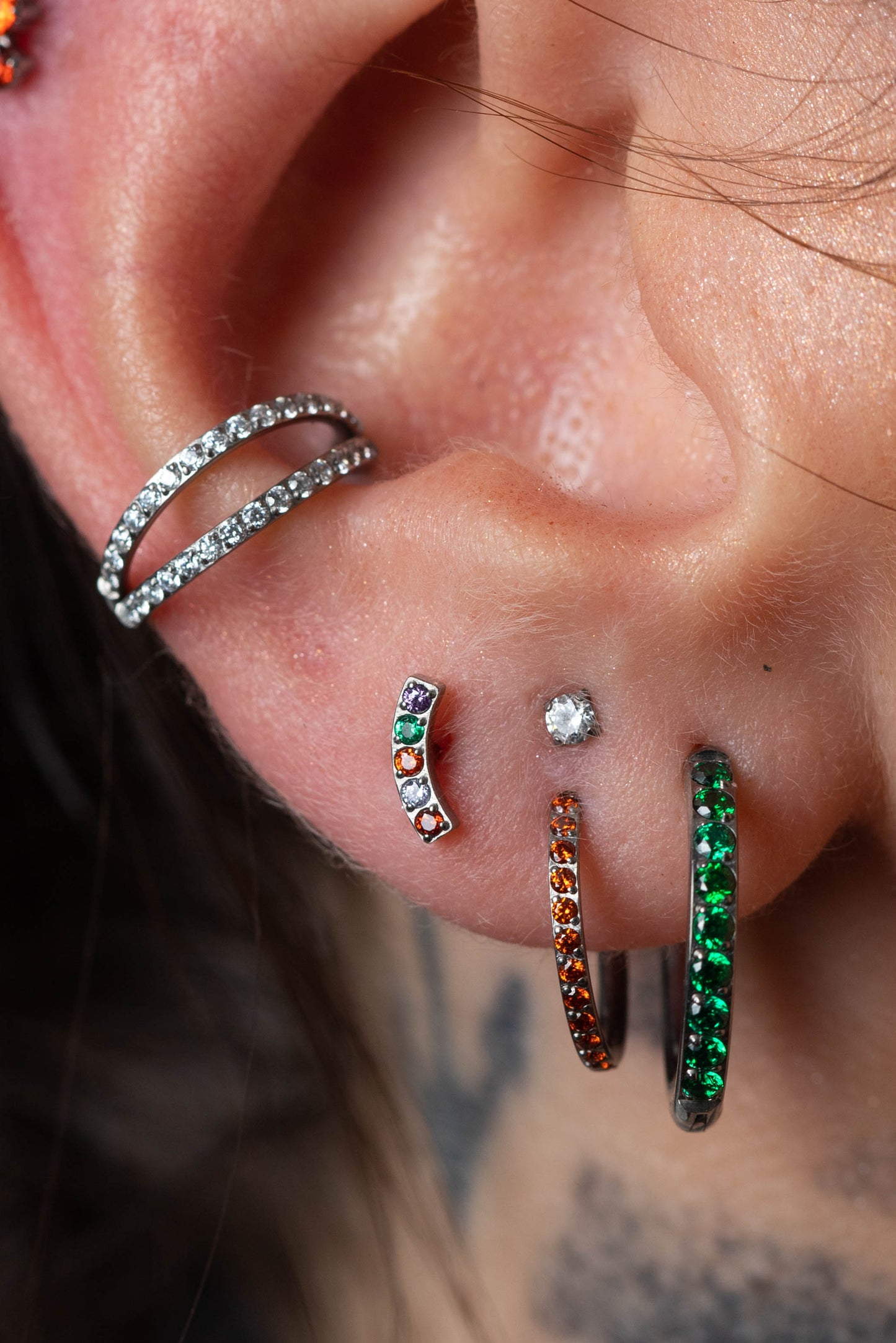 Piercing Mini Curves Colors- Titânio