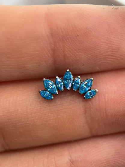 Piercing Ray Azul - Titânio