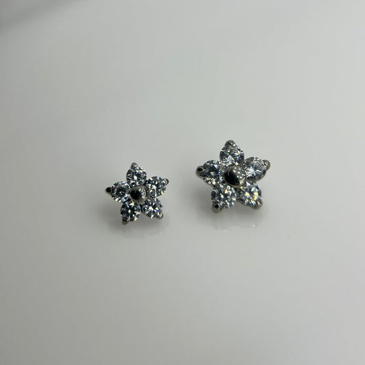 Piercing Star Flower Prata - Titânio