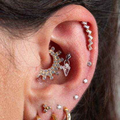 Piercing Squares PVD Dourado - Titânio