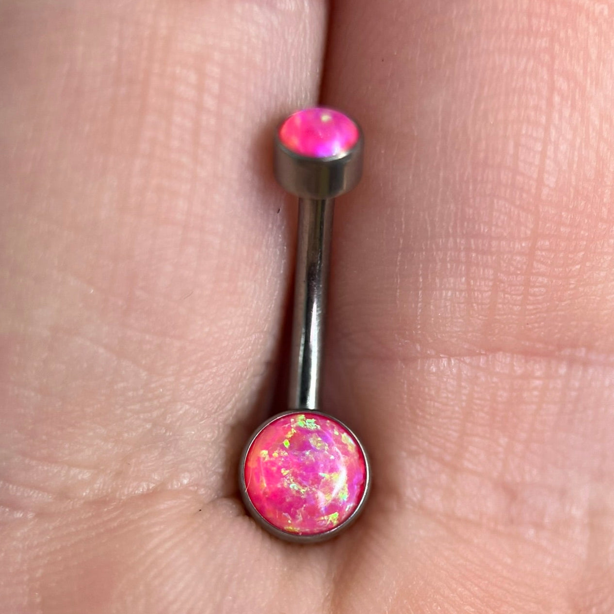 Piercing Pure Belly Opala Rosa -Titânio
