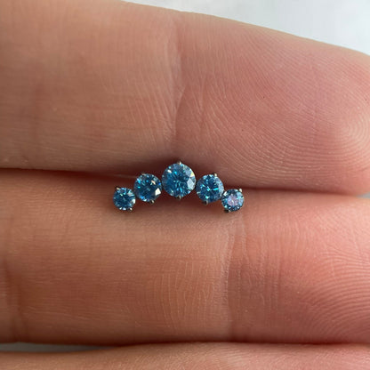 Piercing Crown Azul- Titânio