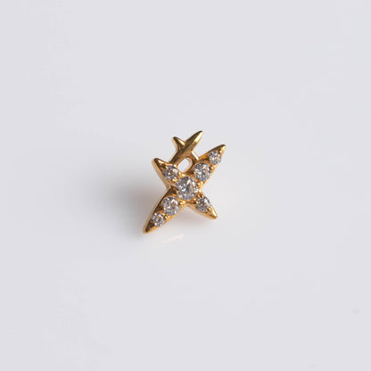 Piercing Aster PVD Dourado - Titânio