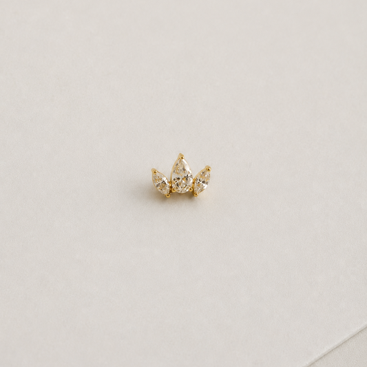 Piercing Elowa PVD Dourado - Titânio