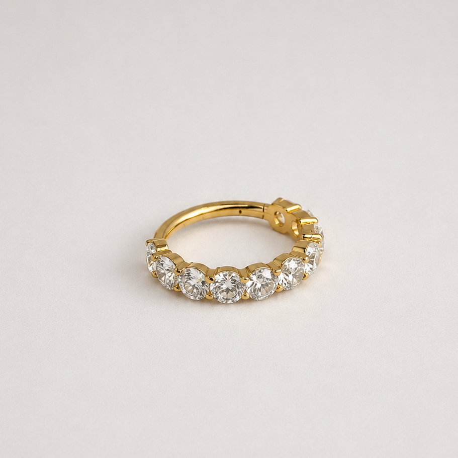 Piercing Argola Victoria Dourado PVD - Titânio