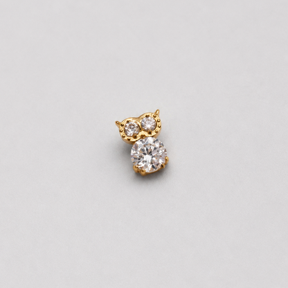 Piercing Coruja Dourado PVD - Titânio