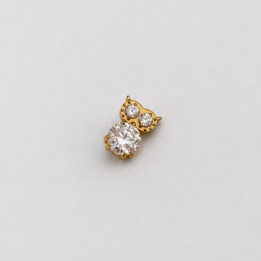 Piercing Coruja Dourado PVD - Titânio