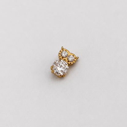 Piercing Coruja Dourado PVD - Titânio