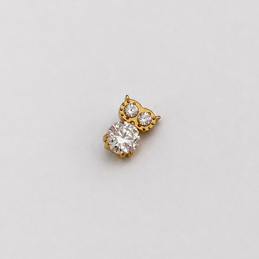 Piercing Coruja Dourado PVD - Titânio