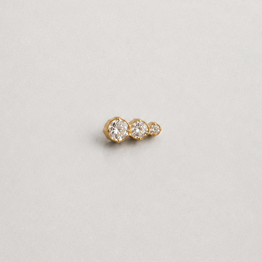 Piercing Cascade PVD Dourado - Titânio