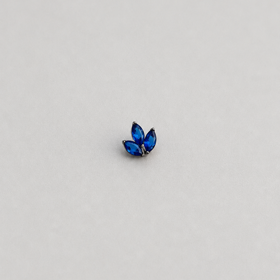 Piercing Lotus Azul Escuro - Titânio