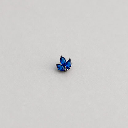 Piercing Lotus Azul Escuro - Titânio