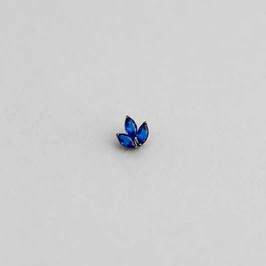 Piercing Lotus Azul Escuro - Titânio