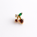 Piercing Cherry PVD Dourado - Titânio