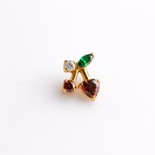 Piercing Cherry PVD Dourado - Titânio