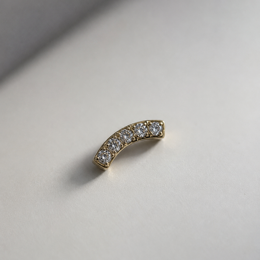 Piercing Mini Curves Dourado PVD - Titânio