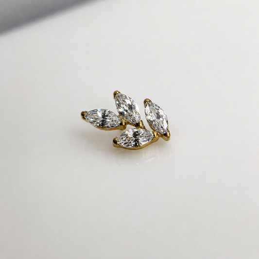 Piercing Branch PVD Dourado - Titânio