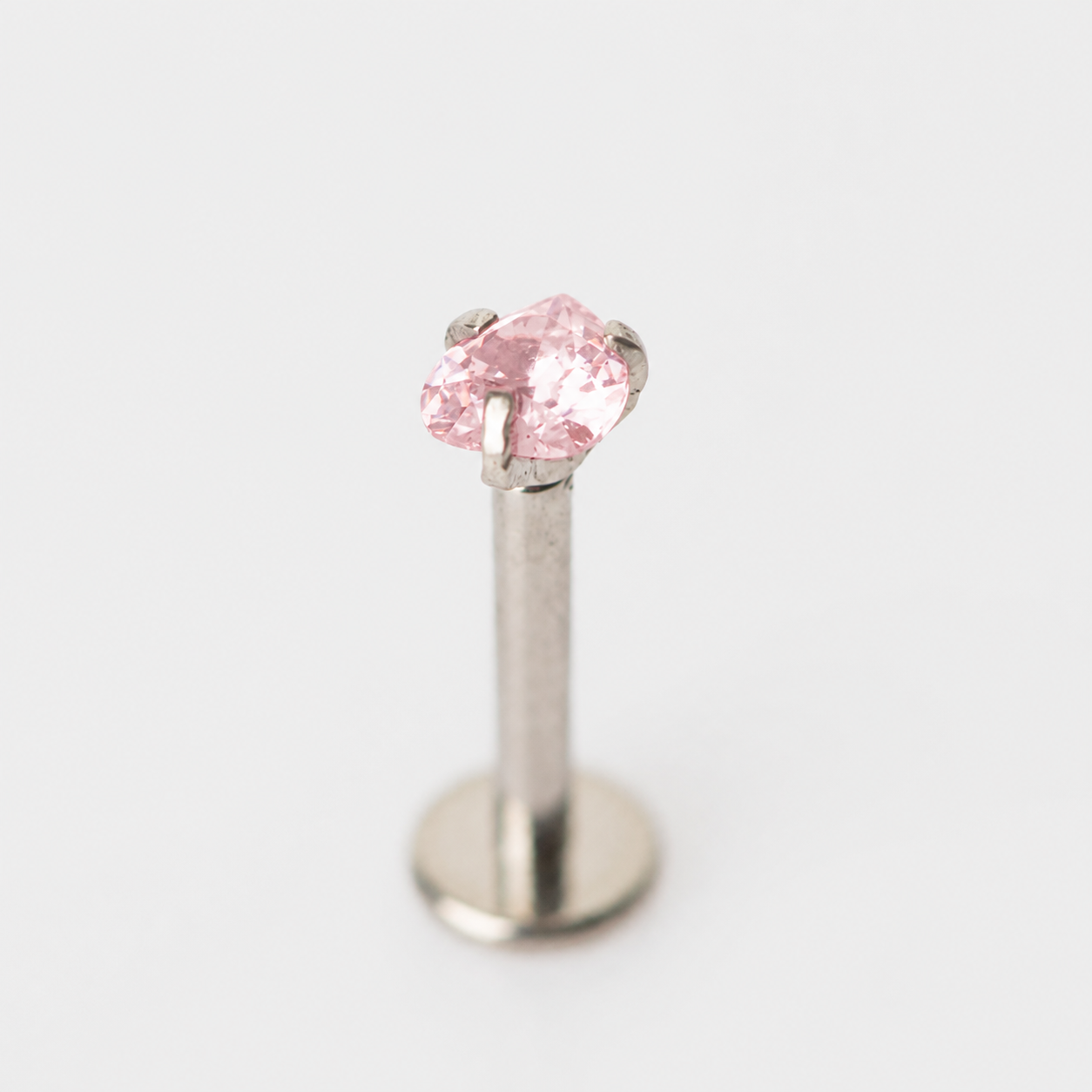 Piercing Ponto de Luz Coração Rosa - Titânio