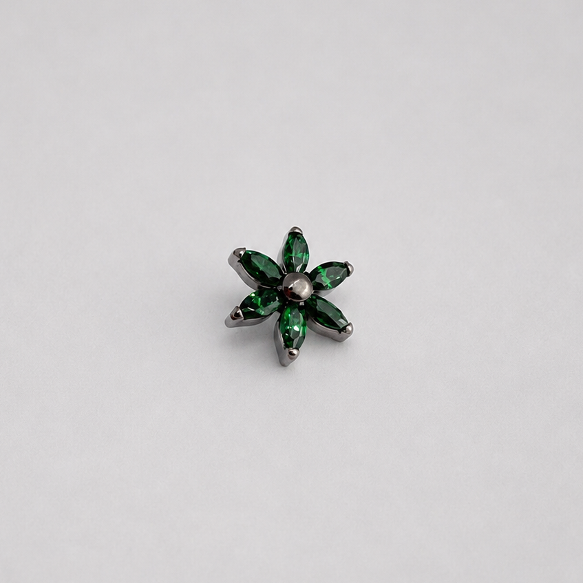 Piercing Floratta Verde - Titânio