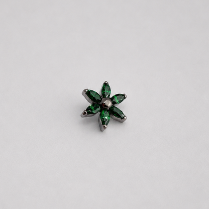 Piercing Floratta Verde - Titânio