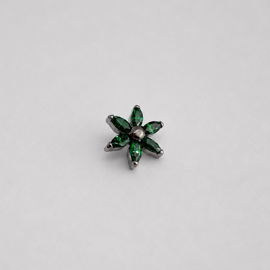 Piercing Floratta Verde - Titânio