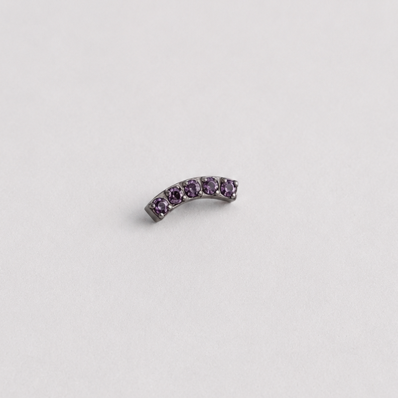 Piercing Mini Curves Roxo - Titânio