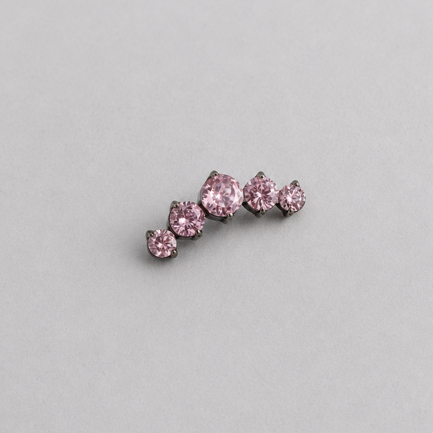 Piercing Crown Rosa - Titânio