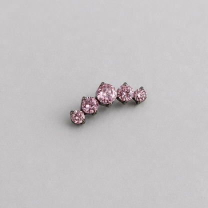 Piercing Crown Rosa - Titânio