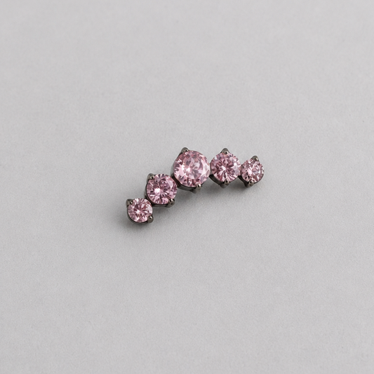 Piercing Crown Rosa - Titânio