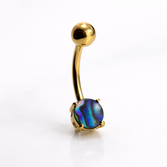 Piercing Madre Pérola PVD Dourado - Titânio