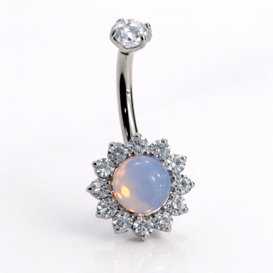 Piercing Damayanti Opala Branca - Titânio