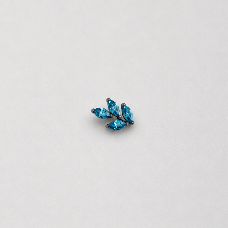 Piercing Branch Azul Sapphire - Titânio