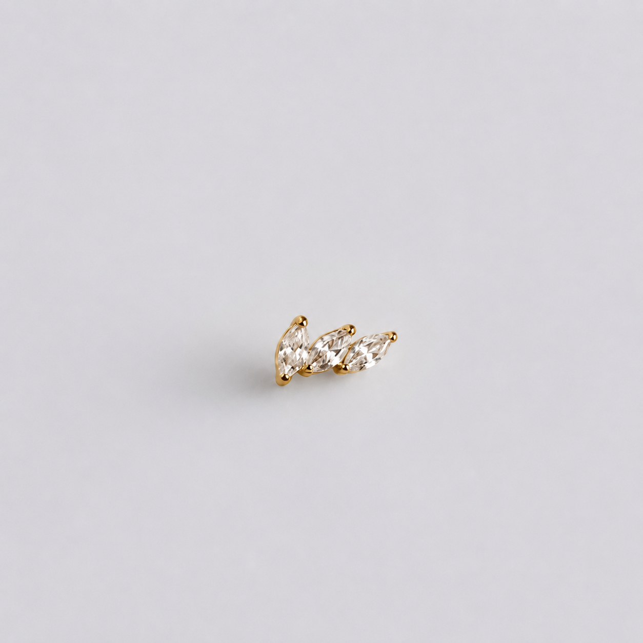 Piercing Tri Navet PVD Dourado - Titânio