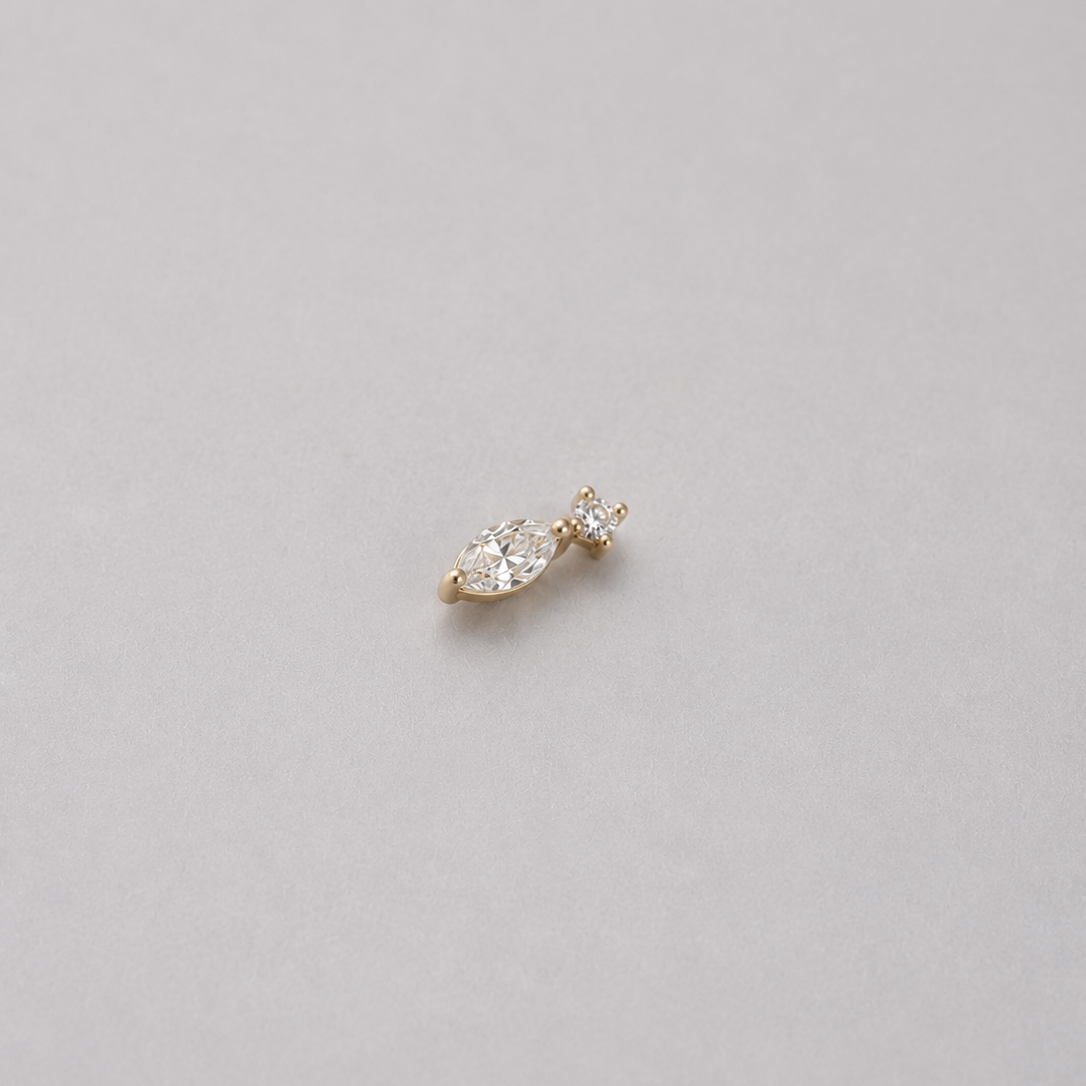 Piercing Elle PVD Dourado - Titânio