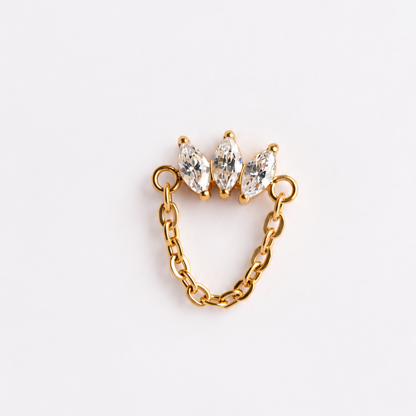 Piercing Aurenna PVD Dourado - Titânio