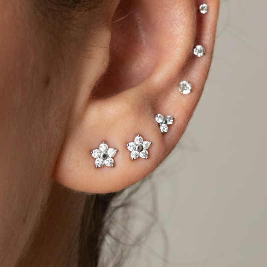 Brinco Bloom (par) - Titânio