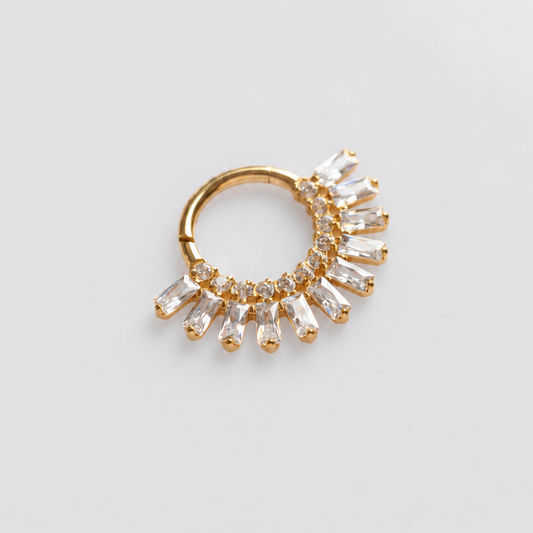 Argola Fine White PVD Dourado - Titânio