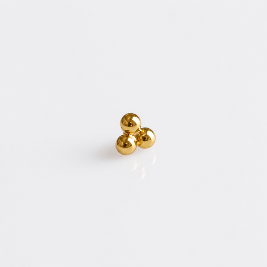 Piercing Triple Charm PVD Dourado - Titânio