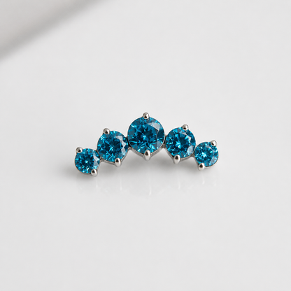 Piercing Crown Azul- Titânio