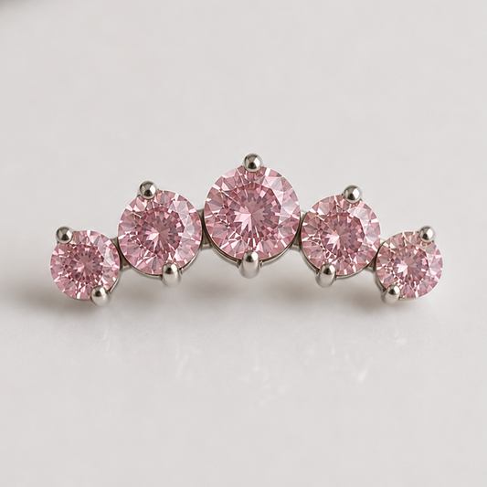 Piercing Crown Rosa - Titânio