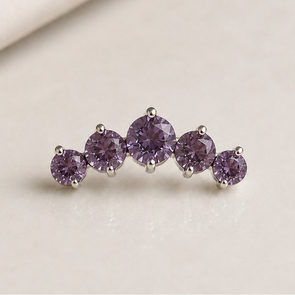 Piercing Crown Roxo - Titânio